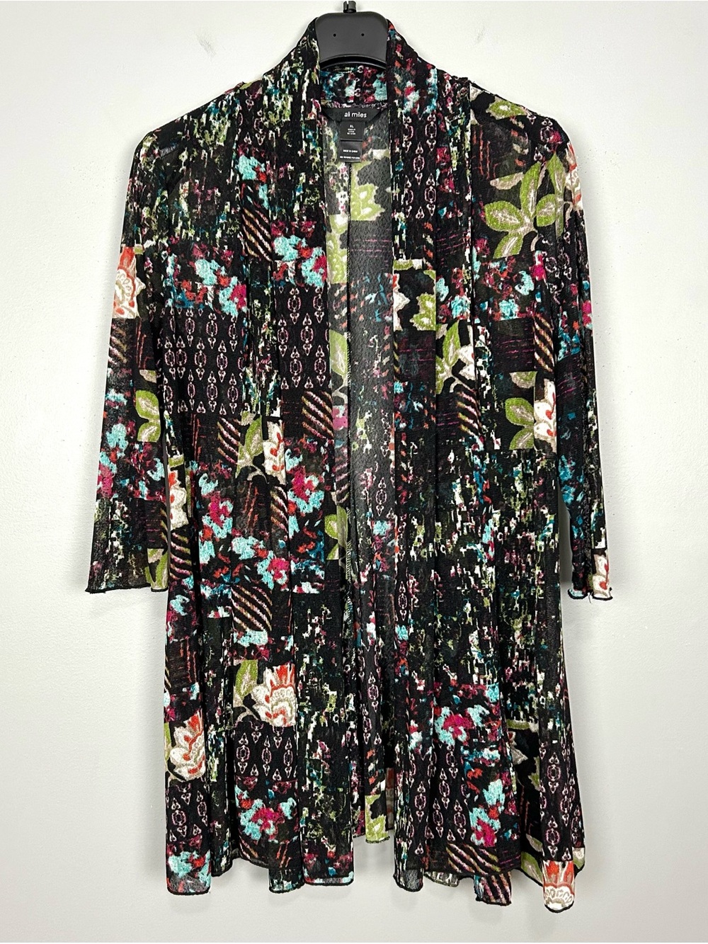 Ali Miles Mesh Cardigan Sweater Women’s Size XL Open Front Lightweight Sheer